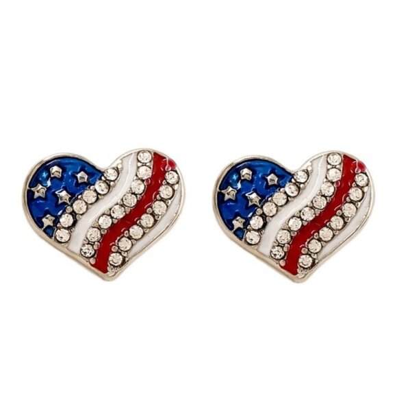 Jewelry - Heart Shaped Flag Earrings